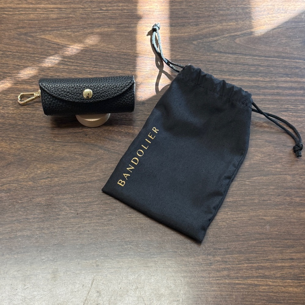 Bandolier Black Leather lipstick holder